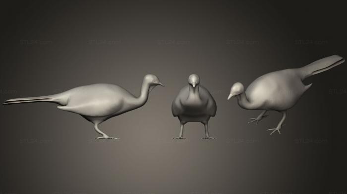 Статуэтки животных (Хохлатый Гуань, STKJ_0855) 3D модель для ЧПУ станка
